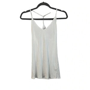 LaMade Revolve White Ribbed Racerback Lightweight Twist Back Tanks Sz L NWT